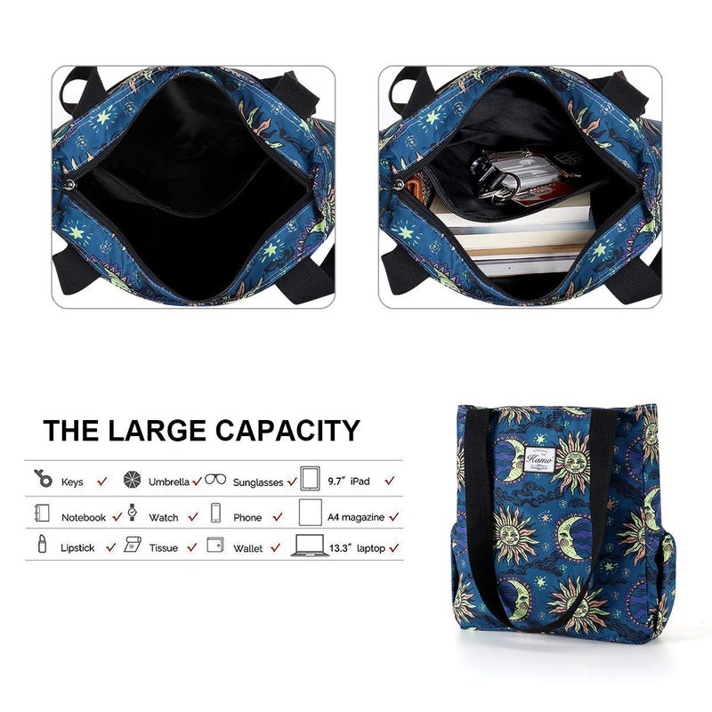 KAMO Floral Tote Bag - Waterproof Lightweight Handbags Travel Shoulder Bag for Hiking Yoga Gym Swimming Travel Beach - Image 5